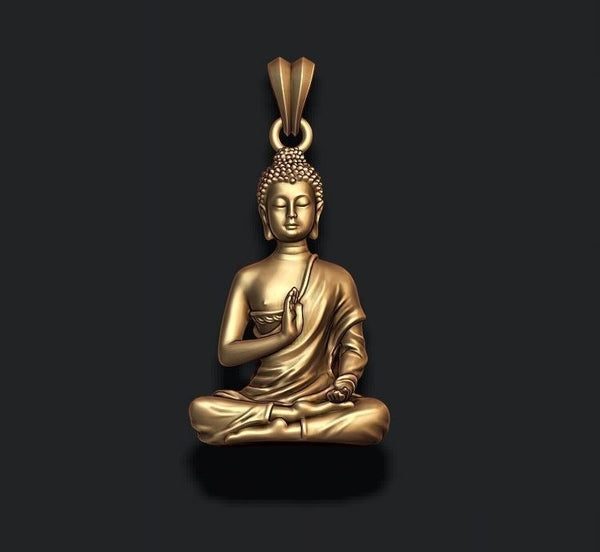 Buddha Necklaces, Buddha Pendant, Jade buddha necklace Brass, Silver,10K,14K,18K