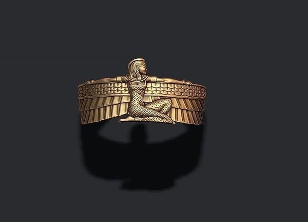 Isis ring, gold isis ring, egypt ring, mythology ring, egypt mythology ring