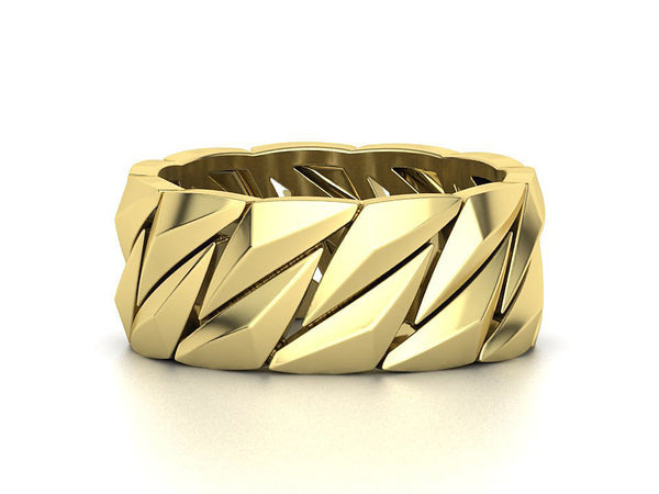 Cuban link ring - Facet Cuban chain ring - Cuban chain ring