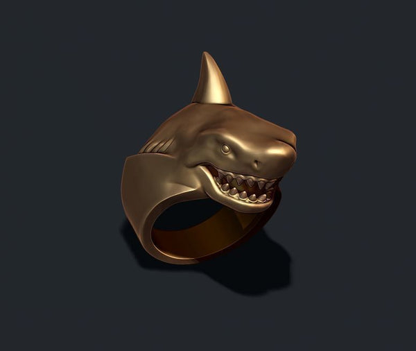 Shark Ring, Shark Jaw Ring, Gold Shark Ring