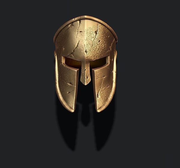 Spartan Damaged Ring, Greek Myth Ring, Gold Spartan Ring