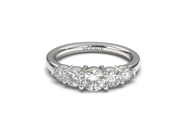 3 Stone Round Engagement Ring
