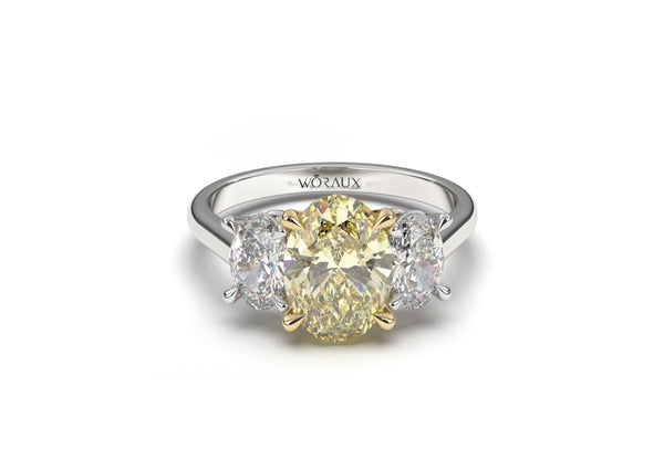 3 Stone Oval Engagement Ring - Moissanite Diamond