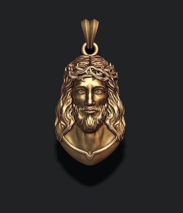 Jesus necklaces - Jesus Pendant - Jesus head pendant - gold Jesus necklace
