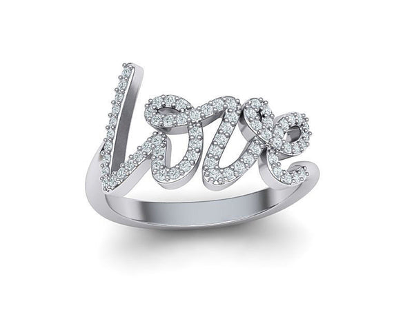 Love ring - Love initial ring - Love fancy ring - Diamond love ring