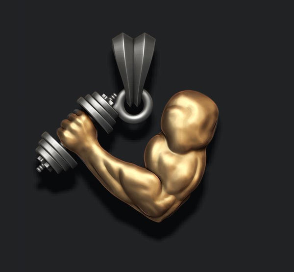 Biceps Necklace, Biceps Pendant Athletic, Arm Muscle
