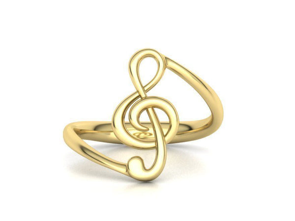 Treble clef ring, Musical Note Ring, Bass clef ring , Gold Clef ring