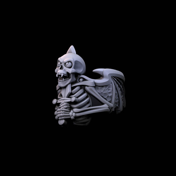 Skull Ring, Skeleton Skull Ring, Gold Skull Ring